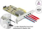 Delock PCI Express x4 Card to 2 x External USB Type-C 40 Gbps (DP Alt Mode) Female &ndash; Low Profile Form Factor
