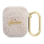 Guess Apple AirPods 1/2 Cover 4G Script Metal Collection Pink