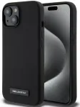 Karl Lagerfeld Apple iPhone 15 Liquid Silicone Plaque MagSafe Case Black
