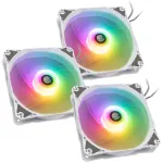 Jahutusventilaator BitsPower Notos RGB PWM 120mm valge, 3 tk pakend