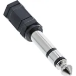 InLine heliadapter, 6,3 mm isane / 3,5 mm emane stereo, 3,5 mm pistikupesa emane, must