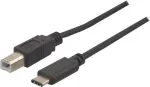 EXERTIS CONNECT USB 2.0 kaabel, USB Type-C - USB Type-B, must, 1,0 m 150304