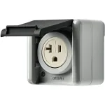 JUNG 821-20 USW USA standardi NEMA pistikupesa 20 A 125 V kaanega, WG 800, hall