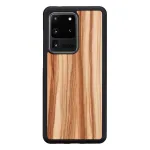 Mehe ja puidust telefoni&uuml;mbris Samsung Galaxy S20 Ultra jaoks &mdash; cappuccino must