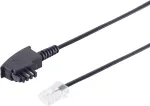 Telefonikaabel S-Impuls 70002-10, 10 m, TAE-F kuni RJ-45, must