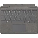 Microsoft Surface Pro klaviatuur QWERTZ saksa keele salvestusega pliiatsi hoiukohaga plaatina