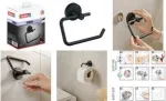 Tesa Moon Black Toilettenpapierhalter matt inkl. Klebel&ouml;sung