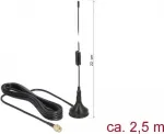 Delock 89613 GSM/UMTS/LTE v&auml;lisantenn, SMA pistik, 2 dBi, ringsuunaline, 2,5 m kaabel, must