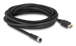 Kaabel DELOCK M12 A-kodeeringuga 17-kontaktiline emane HDMI isasele 5 m must