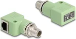 Delock 60683 M12 X-koodiga 8-kontaktiline pistik-RJ45 pesa-adapter, Cat.5e, 90 kraadi nurga all, roheline