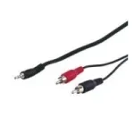 Wentronic Goobay 3,5mm-pistik/RCA-adapterkaabel, must, 15 m - 3,5 mm pistik (3-kontaktiline, stereo) > 2x RCA-pistik (heli vasak/parem) (50780)
