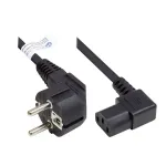 Netzkabel Schutzkontakt-Stecker Typ E+F (CEE 7/7, gewinkelt) an C13 (rechts gewinkelt), schwarz, 1,00 mm&sup2;, 3 m, Good Connections&reg; (P0131-S030)