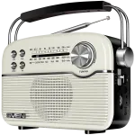 SVEN SRP-500 Kaasaskantav Bluetooth-k&otilde;lar, valge (3W, FM/AM/SW raadio, USB, microSD, AUX, aku)