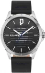 POLICE meeste kell PEWJA2204503 46mm roostevaba teras kvarts analoog must sihverplaat nahkrihm