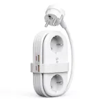 ORICO AP3 65W GaN 6-in-1 toiteplokk 2 AC-pistikupesa, 2 USB-A ja 2 USB-C pordiga - Valge