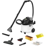 Silindertolmuimeja K&auml;rcher SE 5 &mdash; kuiv- ja m&auml;rgpuhastus, 1000 W turbiin, 4 L musta/4 L puhta vee paagid, 6 m juhe