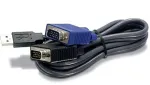 TRENDnet TK CU10 - klaviatuur- / Video- / hiir- (KVM-) kaabel - USB Typee A, 4-pin, HD-15 (M) - HD-15 (M) - 3,1m - Must (TK-CU10)