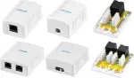 LogiLink Cat.6A pinnakinnituskarp, 2x RJ45, valge (sarnane RAL 9003), klass EA, varjestatud, 10G, 500MHz, LSA, ISO/IEC 11801