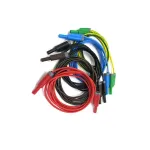 HT INSTRUMENTS KIT TLS-5 turvatestjuhtmete komplekt, 5 juhet, 2 m, 4 mm varjestatud banaanpistikud, CAT IV 600V / CAT III 1000V, 16 A, silikoon, punane/must/sinine/roheline/kollane 2008250