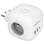 Pikendusjuhe QOLTEC 52548 3 vahelduvvoolupesaga ja USB-pordiga