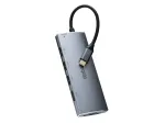 Equip 133482 USB-C 7-&uuml;hes mitmefunktsiooniline adapter, USB 3.2 Gen 1, HDMI 4K 30 Hz, 3x USB 3.0, SD/microSD, USB-C PD 100 W, alumiinium