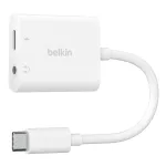 BELKIN Charge Adapter Rockstar 3.5mm Audio + USB-c Valge