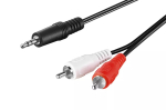 Audiojuhe Goobay 51652 10m 3,5 mm kuni 2 x RCA Must
