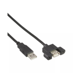 InLine USB 2.0 kaabel A-pistik A-pesale, pesa kronsteinile, 0,6 m, must, 120 tk hulgipakend