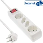 InLine pistikupesaharundur, 4-suunaline, 2x CEE7/3 + 2x Euro CEE 7/16, valge, 1,5 m