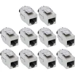 InLine 76202V Keystone RJ45 pesa &otilde;huke, SNAP-In, Cat.6A, integreeritud kaablikinnitus, 10 tk