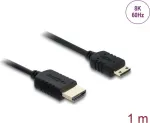 HDMI-kaabel DELOCK 81684 &mdash; 1 m, HDMI Type A (isane) kuni HDMI Type C (isane), 48 Gbit/s, 7680&times;4320, must