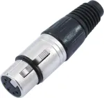 XLR 5-kontaktiline pistik Omnitronic 30208425, must, 5-kontaktiline emane paneeli-/liinipistik