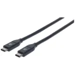 Manhattan 354899 USB-C &ndash; USB-C kaabel, pistik&ndash;pistik, USB 3.1 Gen 2, valatud, 50 cm, must
