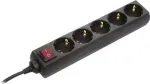 Pikendusjuhe AS Schwabe 35012 &mdash; Schuko pistikupesad, must, 1 tk