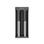 XTAR kahepesaline Li-ioon akulaadija 18650 elementidele, USB-C sisend, 2 pesa, must, LED-indikaatorid
