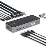 StarTech.com kolme monitoriga USB-C dokkimisjaam, 140 W s&uuml;learvuti laadimisdokk MacBook Pro ja Windows jaoks, 4K 60 Hz HDMI v&otilde;i DisplayPort, TAA