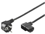 Goobay 50080 toitekaabel, CEE 7/7 (F-t&uuml;&uuml;p) &ndash; IEC C13, m&otilde;lemas otsas nurgaga, 0,75 mm&sup2;, 2 m, must