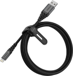 USB&ndash;Lightning-kaabel OTTERBOX Premium 2 m &ndash; tumehall must, USB-A&ndash;Lightning, vastupidav laadimine ja andmeedastus
