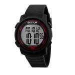 SECTOR MAN R3251543001 (44mm) kvartsk&auml;ekell - must sihverplaat, silikoonrihm