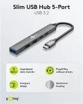 Goobay Slim 5-Port USB-Hub, USB-C&trade; USB-C&trade;/USB-A, USB 3.2 (74460)