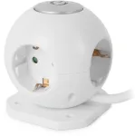 ENTAC Power Strip Globe 3-Way with USB Switch White