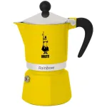 Moka pot Bialetti Rainbow Must/Kollane &mdash; alumiiniumist pliidikann, 1 tk