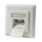 DSIT DC-Wall-In-STP6A-I Pindmine Cat.6a varjestatud 2-pordiline RJ45 pistikupesa, elevandiluu