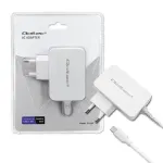Qoltec 51039 65 W USB-C PD toiteadapter, 5&ndash;20,3 V, 2&ndash;3,25 A, sisseehitatud USB-C kaabel, valge