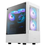 GAMDIAS Talos E3 MESH m&auml;nguri kesk-torn korpus, valge, karastatud klaas, 4x120mm ARGB ventilaatorit, ATX/Micro-ATX/Mini-ITX, v&otilde;rgus esipaneel