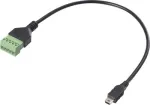 Renkforce USB 2.0 adapterkaabel Mini-B isane 5-kontaktilise kruviklemmiplokiga, 0,3 m, must RF-6443960