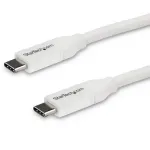 StarTech.com USB-C to USB-C kaabel 5A PD-ga - M/M - Valge - 4 m (13 jalga) - USB 2.0 - USB-IF sertifikaadiga