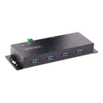 StarTech.com 4-pordiline t&ouml;&ouml;stuslik USB 3.0 5 Gbps jaotur, t&ouml;&ouml;kindel USB-jaotur ESD-kaitsega, DIN/seinale/lauale paigaldatav USB-A jaotur, USB-laiendaja lukustatavate portidega, vastupidav &ndash; TAA