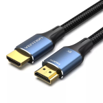 HDMI-kaabel Vention 2.1 8K 2 m, puuvillase punutud kestaga, 48 Gbit/s, 120 Hz, HDMI t&uuml;&uuml;p A isane&ndash;isane, sinine