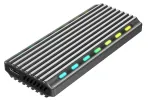 GEMBIRD EE2280-U3C-03 M.2 NVMe/SATA SSD-ketta korpus, USB 3.1 Gen 2 (10 Gbit/s), USB Type-C, RGB, alumiinium